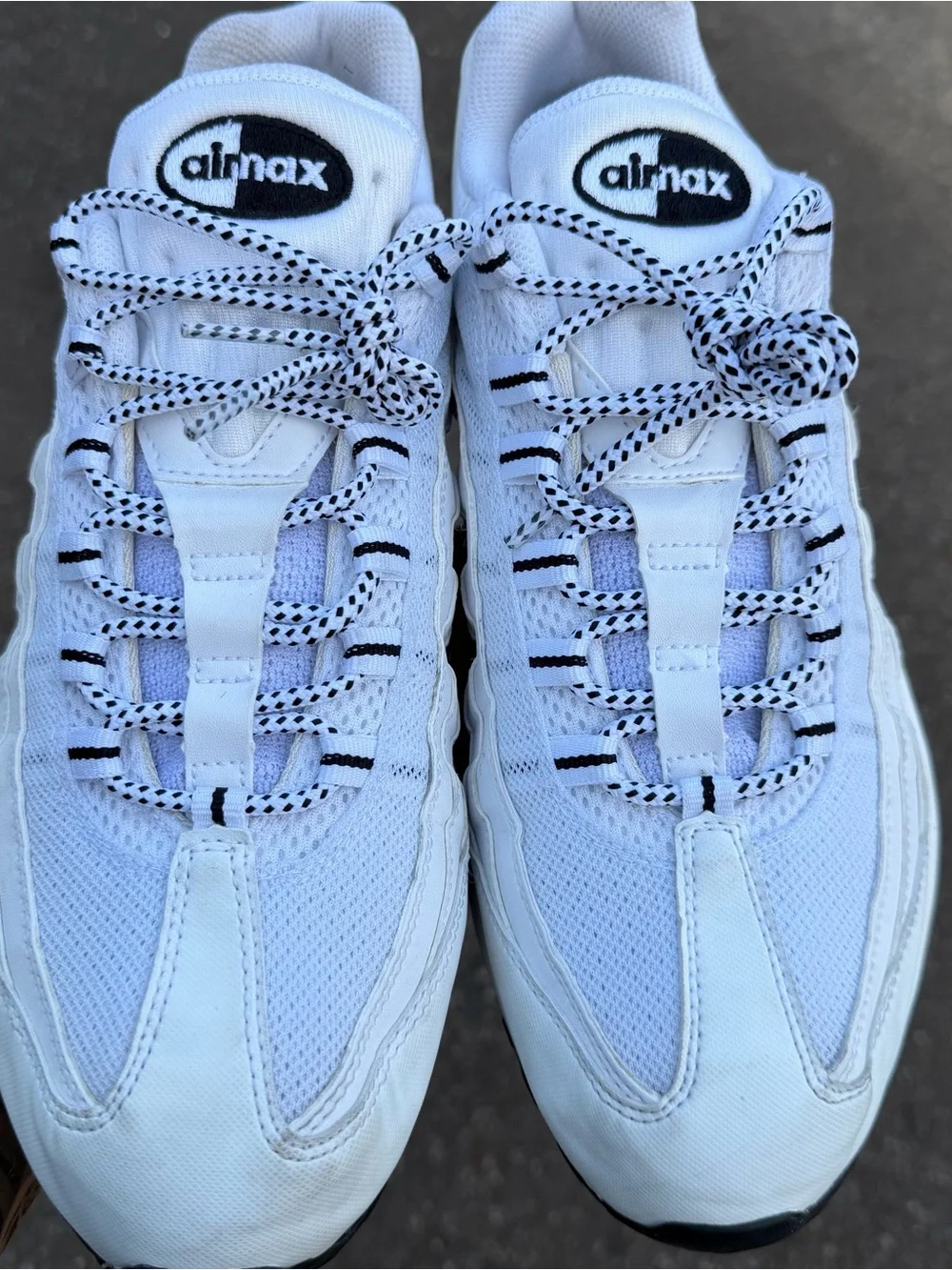 Nike Men's White and Black Air Max 95 Sneakers Sz 13 mens
